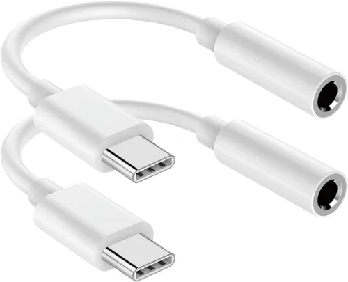 Vista 10 de Adaptador USB C a conector de auriculares de audio de 0.138 in (paquete de 2), cable auxiliar a USB C compatible con iPhone 17/16/15, iPad Pro Azul