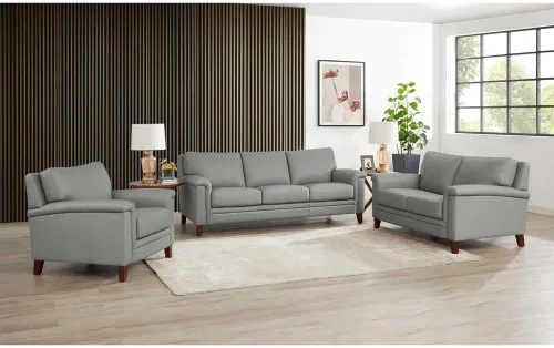Vista 18 de Hydeline Westcott - Silla de cuero de grano superior, gris plateado, espuma viscoelástica y bobinas de bolsillo Plata Gris