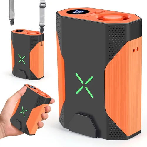 Vista 9 de Fotgear Mini ventilador de cintura portátil, 100 velocidades, 36000 rpm, flujo de aire fuerte, 4500 mAh, alimentado por batería, máximo 16 horas