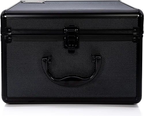 Vista 4 de Funda de aluminio para tarjetas graduadas, se adapta a 60 tarjetas de coleccionista, forrada con espuma EVA protectora desde el interior, caja