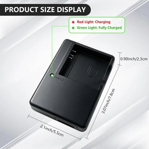 Vista 3 de DE-A40 DE-A40B Cargador de batería compatible con cámara Panasonic LUMIX DeA40 CGA-S008 S008E DMW-BCE10 BCE10 DMC-FS3 FS5 FS20 FX38 FX3 Adaptador