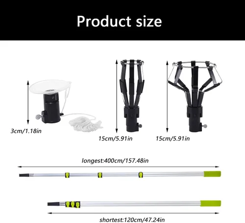 Vista 8 de Extendable Light Bulb Changer Post Up To 3 Metres For Safe Tall Ceiling Bulb Replacement Lacking Ladder Use
