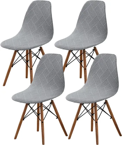 Vista 8 de HAOYONG Fundas para silla de comedor modernas de mediados de siglo, funda estampada para silla sin brazos, fundas elásticas para cocina, oficina