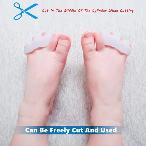 Vista 2 de 3 pares de separadores de dedos de gel para niños (de 3 a 6 años), corrector de juanetes de silicona para niños, enderezador de pies, estirador