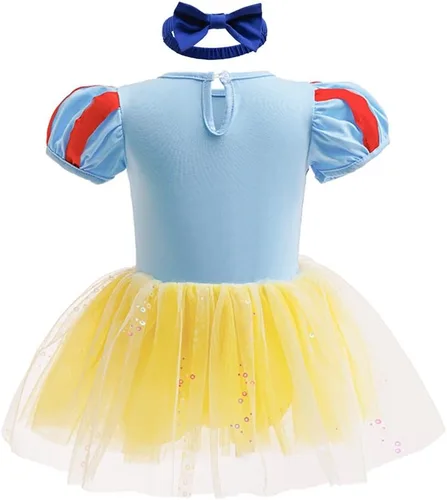 Vista 205 de Disfraz de princesa de Belle Sofía Blancanieves para niñas pequeñas, disfraz de princesa, Navidad, Halloween, mameluco con diadema