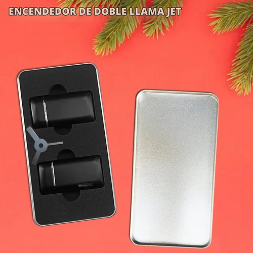 Vista 5 de Futlidys Paquete de 2 mini antorchas de butano recargable, encendedor de butano de doble llama con ventana visible, encendedor de chorro ajustable