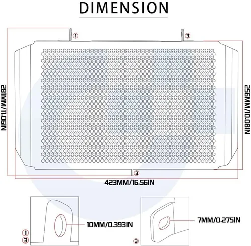 Vista 5 de Z750 Z800 Z1000 - Cubierta protectora para parrilla de radiador de motocicleta para Z750 2007-2012 Z800 / ABS/Z800E 2013-2018 Z1000SX 2010-2023