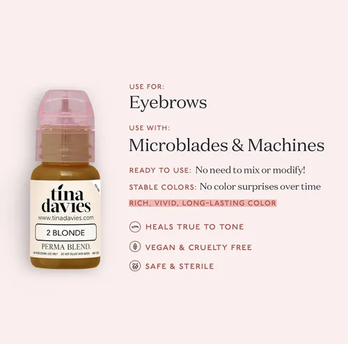 Vista 3 de Tina Davies Professional X Perma Blend Pigmento para cejas – Maquillaje permanente para cejas – Los colores curan fieles al tono – Alta retención