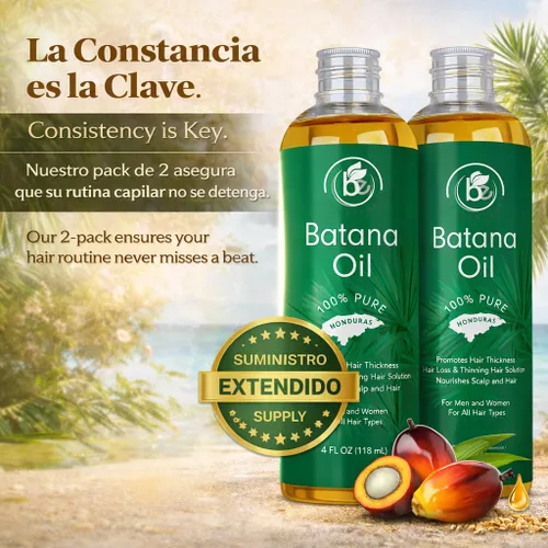 Vista 8 de Aceite de batana (paquete de 2) – Aceite crudo 100% puro y natural – 4 onzas líquidas por botella, apoya la fuerza del cabello, grosor y salud
