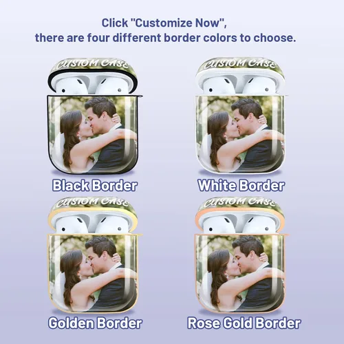 Vista 4 de Funda personalizada compatible con Airpods, funda protectora de PC compatible con AirPods de 1 y 2ª generación, funda personalizable compatible