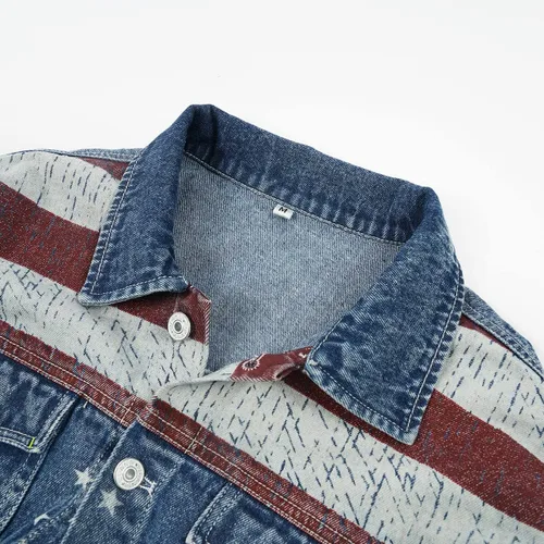 Vista 6 de XIOLKI Women's Button Down Denim Jacket High Waist Denim Jacket Cosplay Denim Jacket