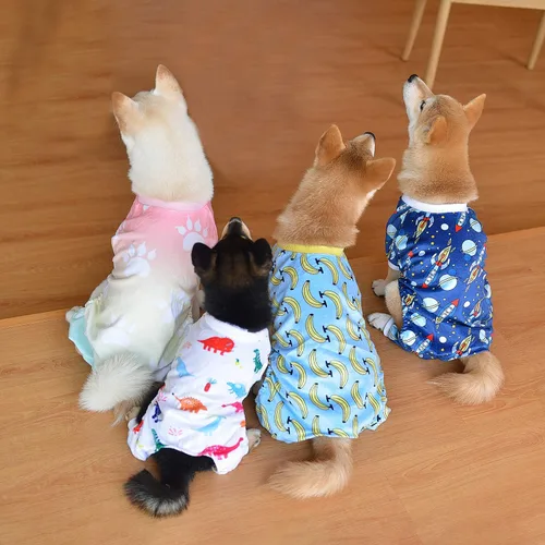 Vista 5 de CuteBone - Ropa para perros pequeños, enterizos suaves para cachorros, pijamas para perros, abrigo para mascotas, ropa para gatos, mono cómodo