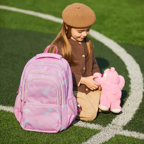 Vista 2 de CLUCI Mochila infantil para niños y niñas, mochila para preescolar con correa ajustable, 12L, 04-rosa, Classic