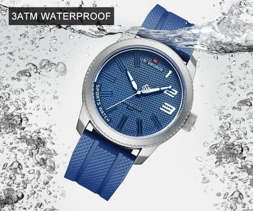 Vista 6 de NAVIFORCE Relojes deportivos impermeables para estudiantes, niños, hombres, reloj de banda de silicona con segunda mano