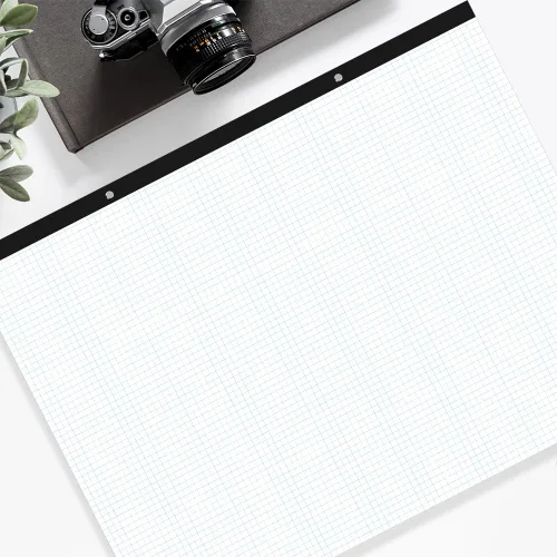 Vista 6 de Papel cuadriculado grande de ingeniería, papel cuadriculado de 22 x 17 pulgadas, 50 hojas/100 páginas, bloc de papel de cuadrícula azul de 4 x 4