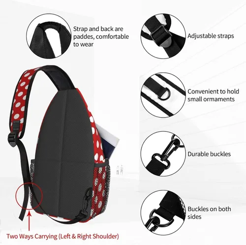Vista 3 de Famame Mochila bandolera para el pecho, bolsa de hombro, gimnasio, ciclismo, viajes, senderismo, mochila para hombres y mujeres, MultiColor37
