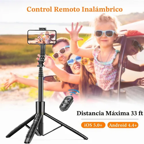 Vista 5 de Trípode de teléfono Selfie Stick de aleación de aluminio de 62 pulgadas con control remoto inalámbrico compatible con iPhone 17 16 15 14 13 pro Xs