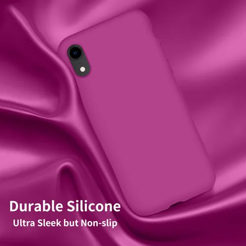 Vista 4 de Cordking Funda diseñada para iPhone XR, funda de silicona ultra delgada a prueba de golpes con [forro de microfibra suave antiarañazos], 6.1 Rosado