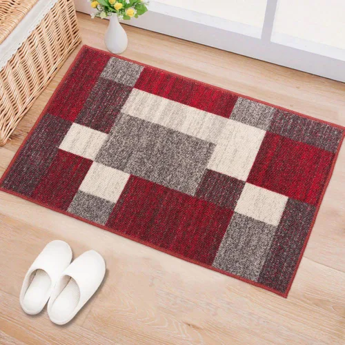 Vista 31 de Rugshop Alfombra Contemporánea Azul con Cajas Geométricas Antideslizante y sin Desprendimiento para Sala de Estar, Comedor y Oficina, 20" x 30