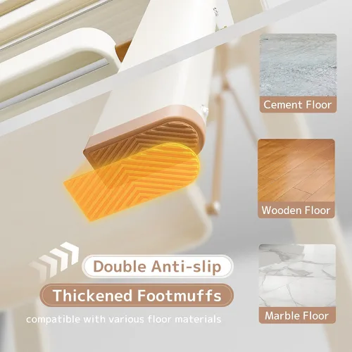 Vista 5 de Escalera plegable de 2 escalones con pedal ancho antideslizante, capacidad de 330 libras, escalera portátil ligera para uso en el hogar y la cocina