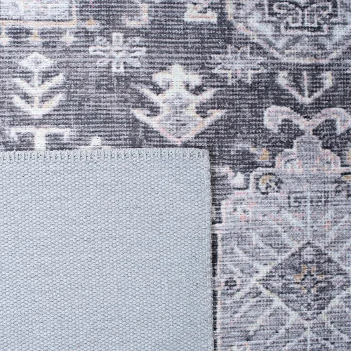 Vista 7 de SAFAVIEH Alfombra lavable Serapi Collection – 6 pies 7 pulgadas, cuadrada, gris y beige, antideslizante y fácil de limpiar, ideal para sala