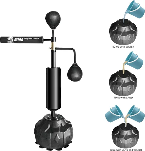 Vista 4 de InnoLife MMA Boxing Speed Trainer Punching Spinning Bar con doble cabezal de punzonado