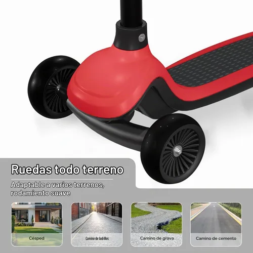 Vista 15 de 3 Wheel Kids Scooter with Light-Up Wheels, Ages 3-8 Negro