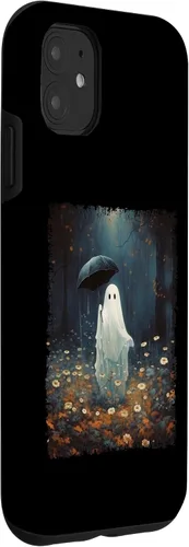 Vista 3 de Carcasa gótica para iPhone 11 con diseño de fantasma espeluznante en el bosque