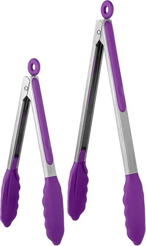 Vista 38 de Pinza de cocina resistente al calor de 600ºF: pinza de cocina de silicona U-Taste de 7 pulgadas con puntas de goma antiadherentes selladas firmes