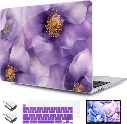Vista 30 de TWOLSKOO Funda compatible con MacBook Pro de 13 pulgadas 2023-2016 A2338 M2/M1 A2251 A2289 A2159 A1989 A1706, cubierta rígida de plástico y funda