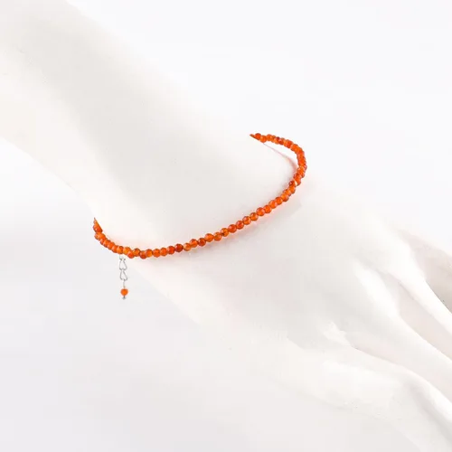 Vista 29 de InfinityGemsArt Natural Stone Beads Dainty Bracelet Jewelry for Women, Crystals and Gemstones Birthstone 925 Sterling Silver Chain 8 inch Gifts For