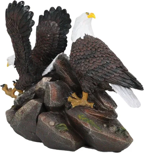 Vista 3 de Ebros Gift Juego de sujetalibros patriótico Freedom de extremo a extremo con águila calva americana, juego de esculturas para organización