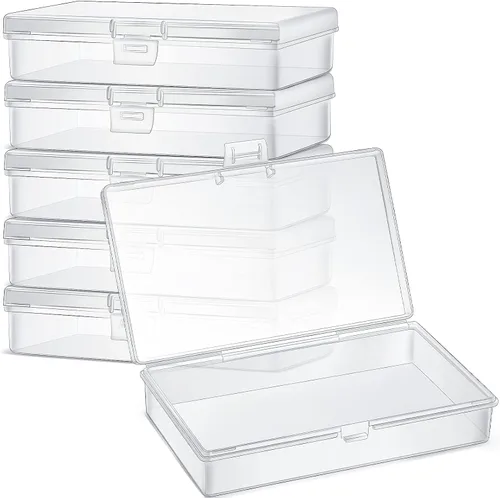 Vista 17 de 6 piezas de mini contenedores de almacenamiento de cuentas de plástico transparente para recolectar artículos pequeños, cuentas, joyas, tarjetas