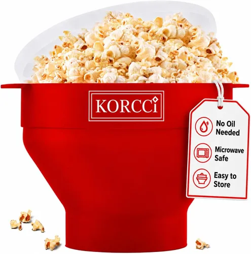Vista 11 de El Fabricador de Palomitas de Maíz Original Korcci de Silicona para Microondas, Fabricador de Palomitas para Microondas, Tazón Plegable para Hacer