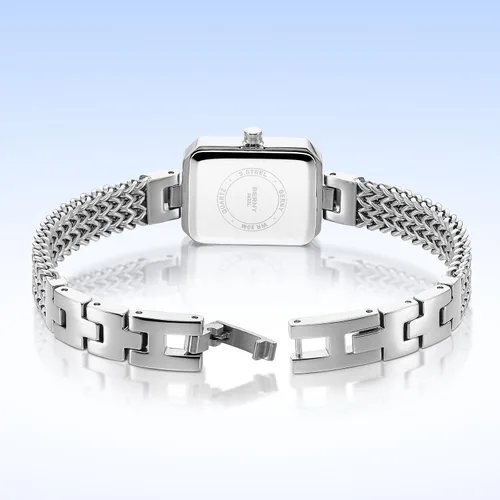 Vista 3 de BERNY Relojes de Plata para Mujeres Damas Conjunto de Reloj de Pulsera y Pulsera Delicado Reloj de Pulsera de Cuarzo Premium con Acentos de Cristal