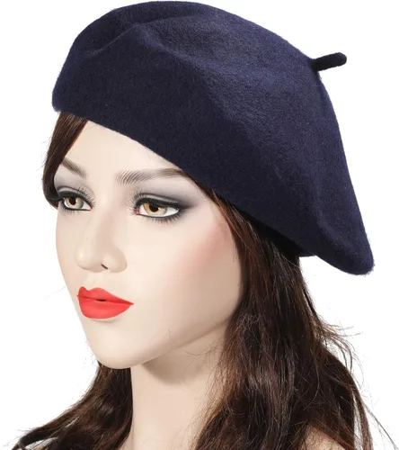 Vista 120 de ZLYC - Boina francesa de lana unicolor para mujeres y niñas