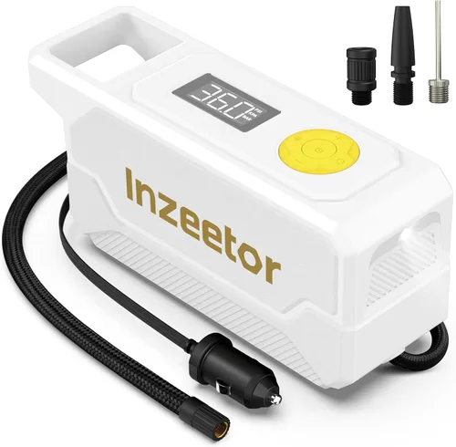 Vista 12 de Compresor de aire portátil con inflador de neumáticos de 150 PSI con presión digital, morado Bomba de aire de apagado automático de 12V DC Luz LED