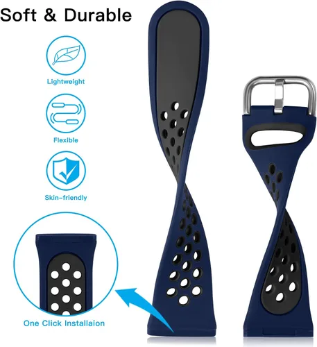 Vista 4 de Getino Compatible con Fitbit Sense 2/Sense Bands/Versa 4/Versa 3 bandas para mujeres y hombres, accesorios únicos de silicona impermeable, correa