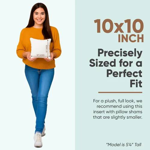 Vista 8 de Pillowflex almohada con inserto de goma espuma, relleno de poliéster, lavable a máquina Square Throw Form, Plush Loft, Cozy Comfort, Supportive
