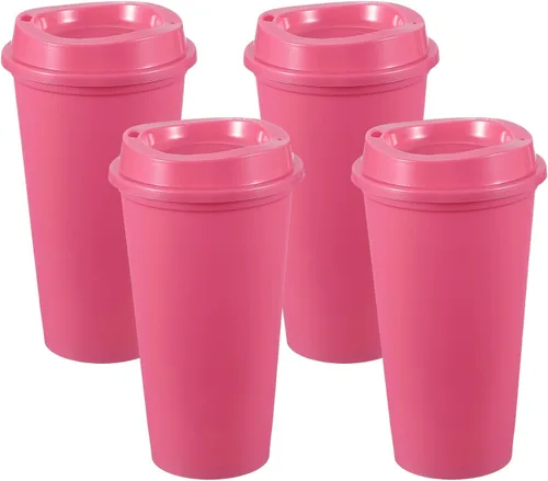 Vista 39 de uxcell 2 tazas reutilizables para café, 16 onzas, café de viaje, color azul Azul claro