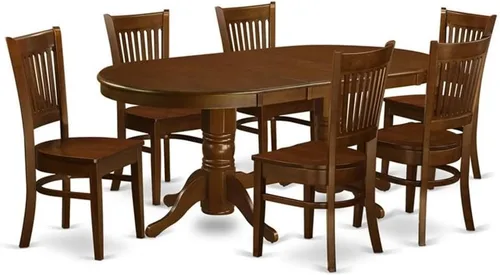 Vista 12 de East West Furniture VANC5-ESP-C - Juego de mesa de comedor de 5 piezas para 4 personas, incluye una mesa de cocina ovalada con hojas de mariposa y 4