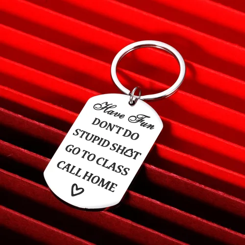 Vista 2 de VANLOVEMAC College Student Gifts Stocking Stuffers for Teen Boys Girls Don't Do Stupid Shitkeychain Christmas Brithday Gifts