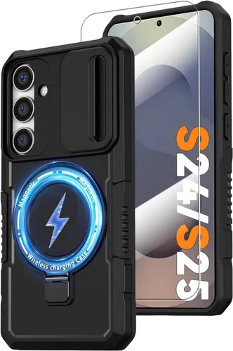 Vista 109 de Funda magnética para Samsung Galaxy Note 20 Ultra con soporte de anillo [con protector de pantalla] [Compatible con carga inalámbrica MagSafe] Funda