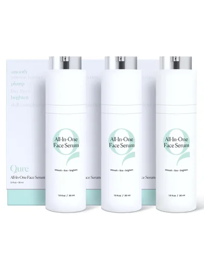 Vista 7 de Qure Suero de ácido hialurónico todo en uno para cara, suero facial con niacinamidas, retinol, ácido láctico y mandélico, bakuchiol, péptidos