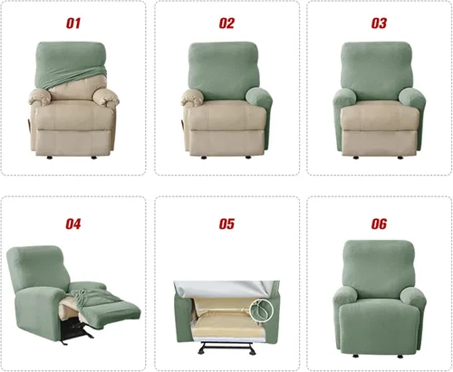 Vista 7 de IMYOGI Fundas de sofá de alta elasticidad para sofá reclinable, funda elástica para sofá individual, 1 pieza, protector de muebles, funda de tela