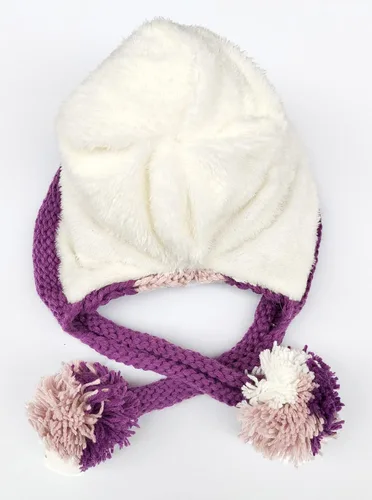 Vista 4 de HUAMULAN - Gorro de invierno para mujer estilo peruano con forro polar, solapas para orejas, doble capa, con pompones
