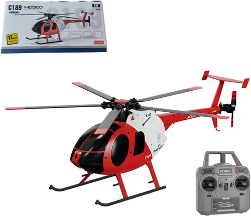 Vista 10 de Helicóptero RC, modelo de avión MD500 C189 1/28 2.4G 4CH modelo de helicóptero de un solo rotor (versión RTF)