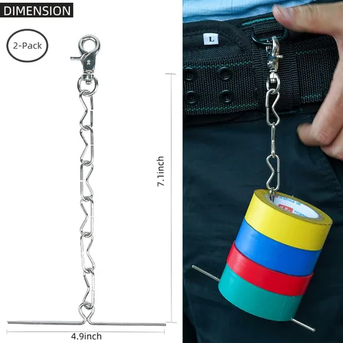 Vista 32 de KUNN Soporte de cinta eléctrica, correa de doble uso, cadena de soporte rápido mejorada para cinturón de herramientas con llavero, bucle a presión