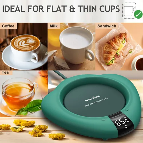 Vista 4 de TRILINK Calentador de taza de café (sin taza), calentador eléctrico de tazas para escritorio, 3 niveles de temperatura, apagado automático
