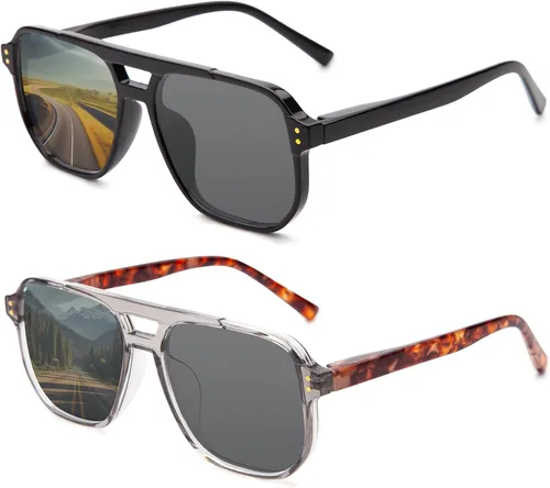 Vista 6 de JO Progressive Multifocus Reading Glasses Men Women - No Line Progressive Reader Half-Rim for Mid-Near